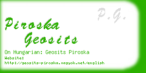 piroska geosits business card